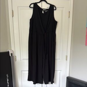 Luxology Black V-neck Sleeveless Jumpsuit